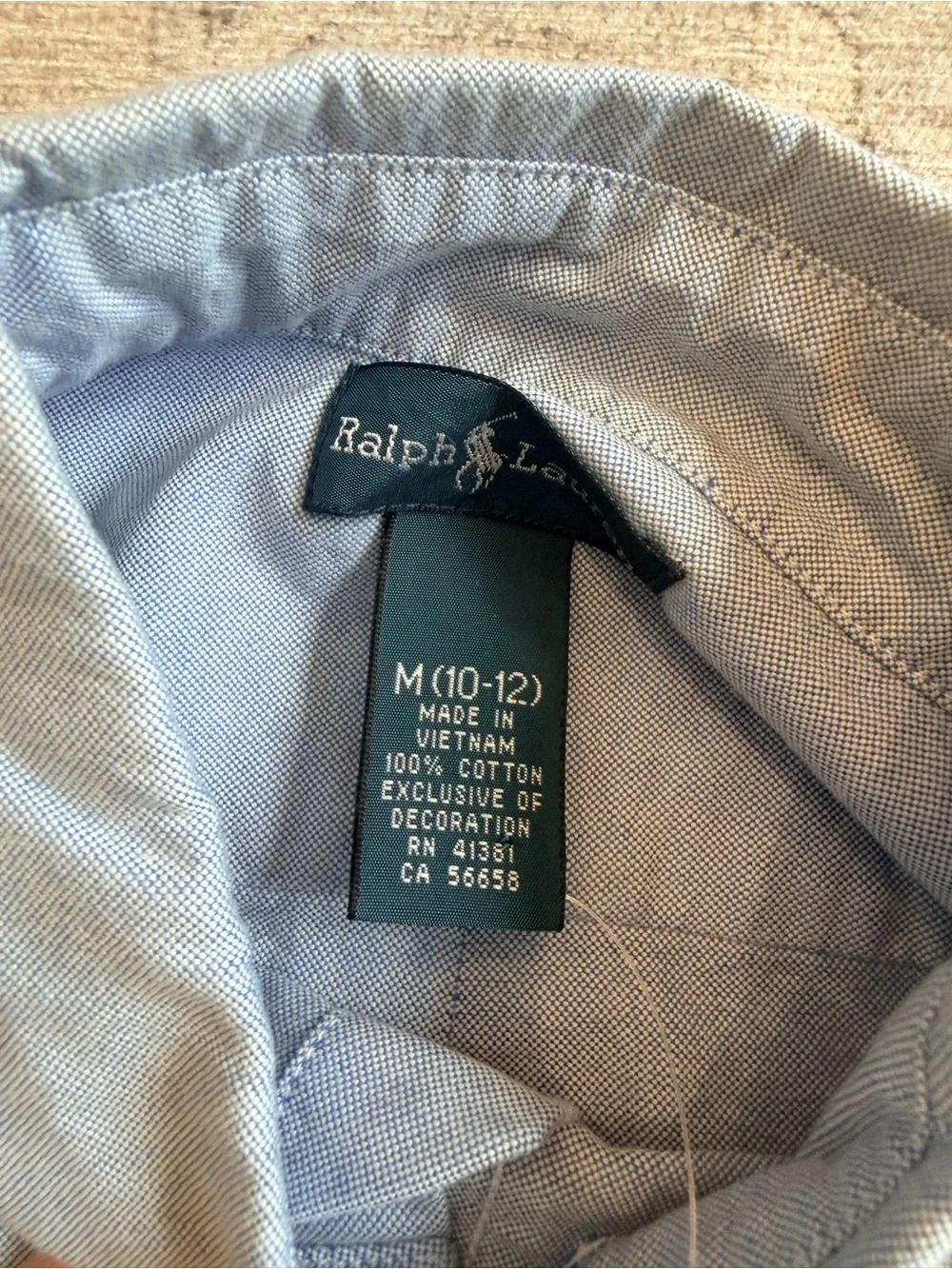 Ralph Lauren Light Blue chambray Button-Down Oxford long sleeve Shirt